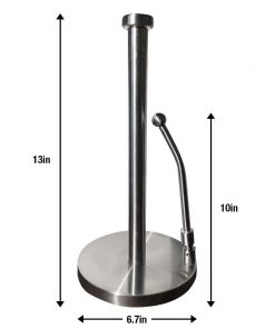 Alternative view of Best Stainless Steel Kitchen Paper Towel Holder Stand - Tension Spring Arm for Easy Roll of 1+ Sheets - Perfect Tear Dispenser Tension Arm, Weighted Anti-slip Base Countertop Model