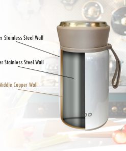 Alternative view of Fijoo 500ml Stainless Steel Double Wall Thermo Food Jar + Folding Spoon (White)